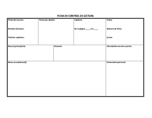 Ficha control de lectura