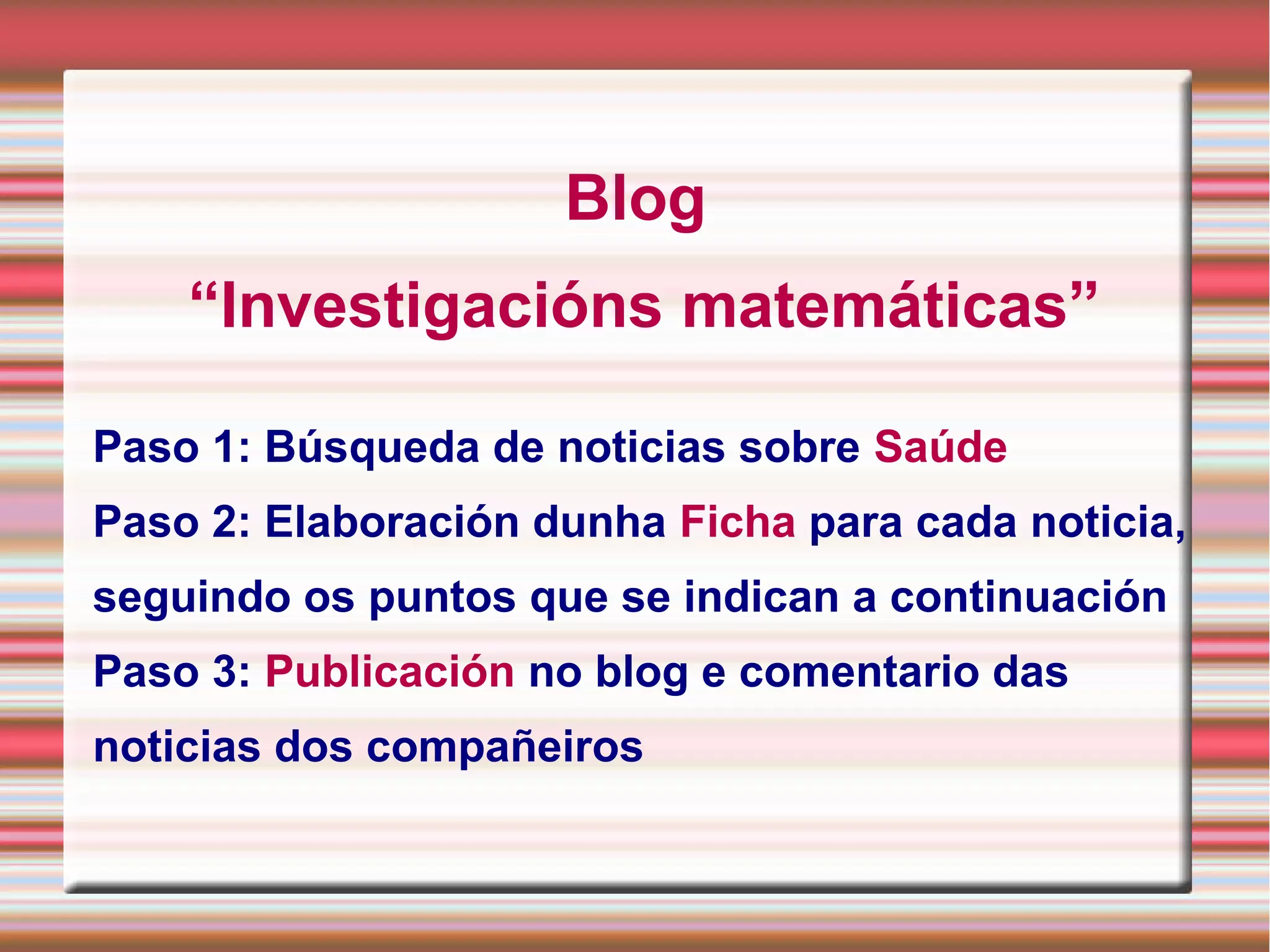 Ficha da noticia periodística con aspectos matemáticos | PPT