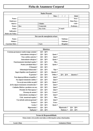 Anamnese PDF, PDF, Optometria