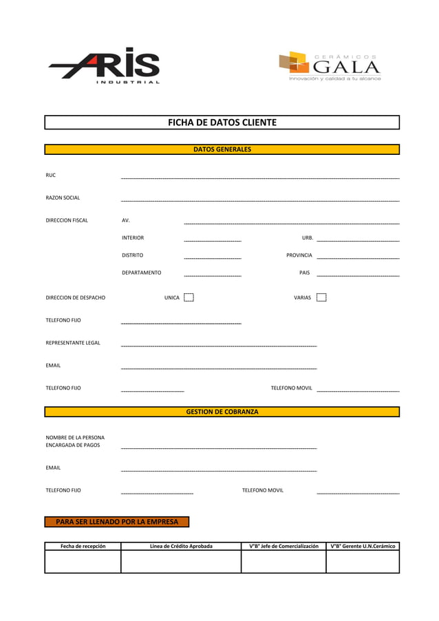 Ficha de cliente (datos generales) | PDF