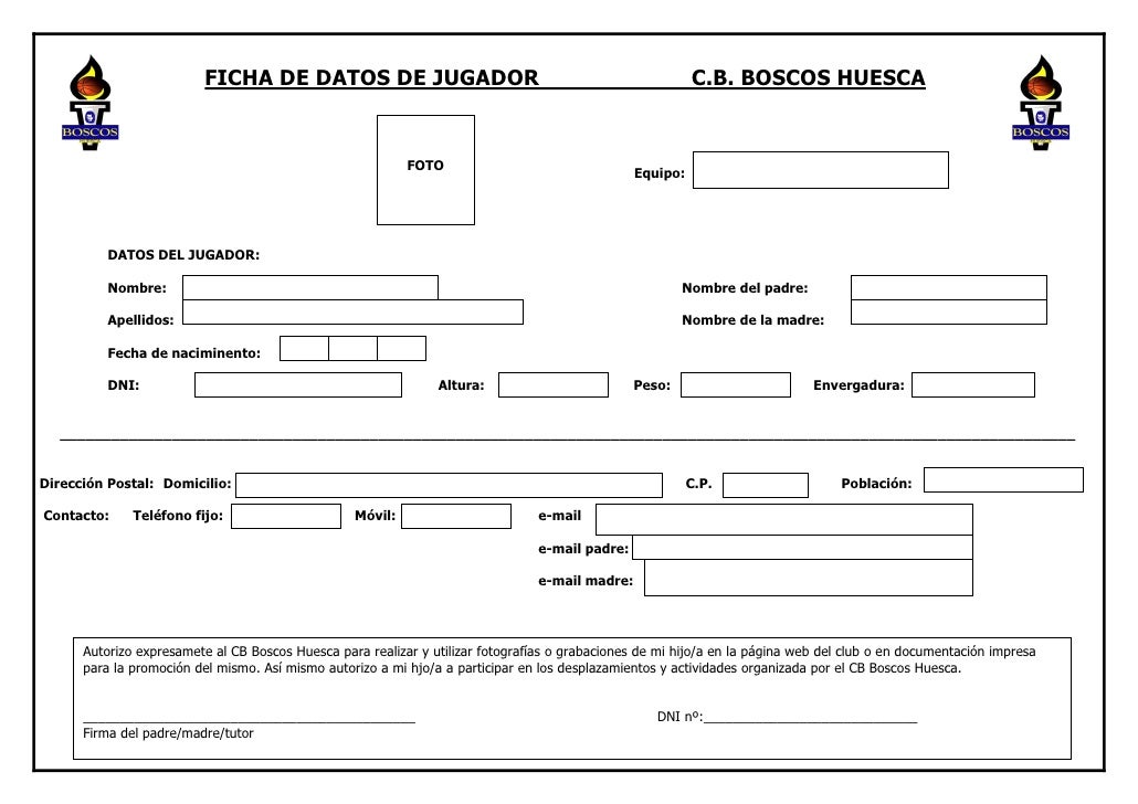 Ficha de datos de jugador