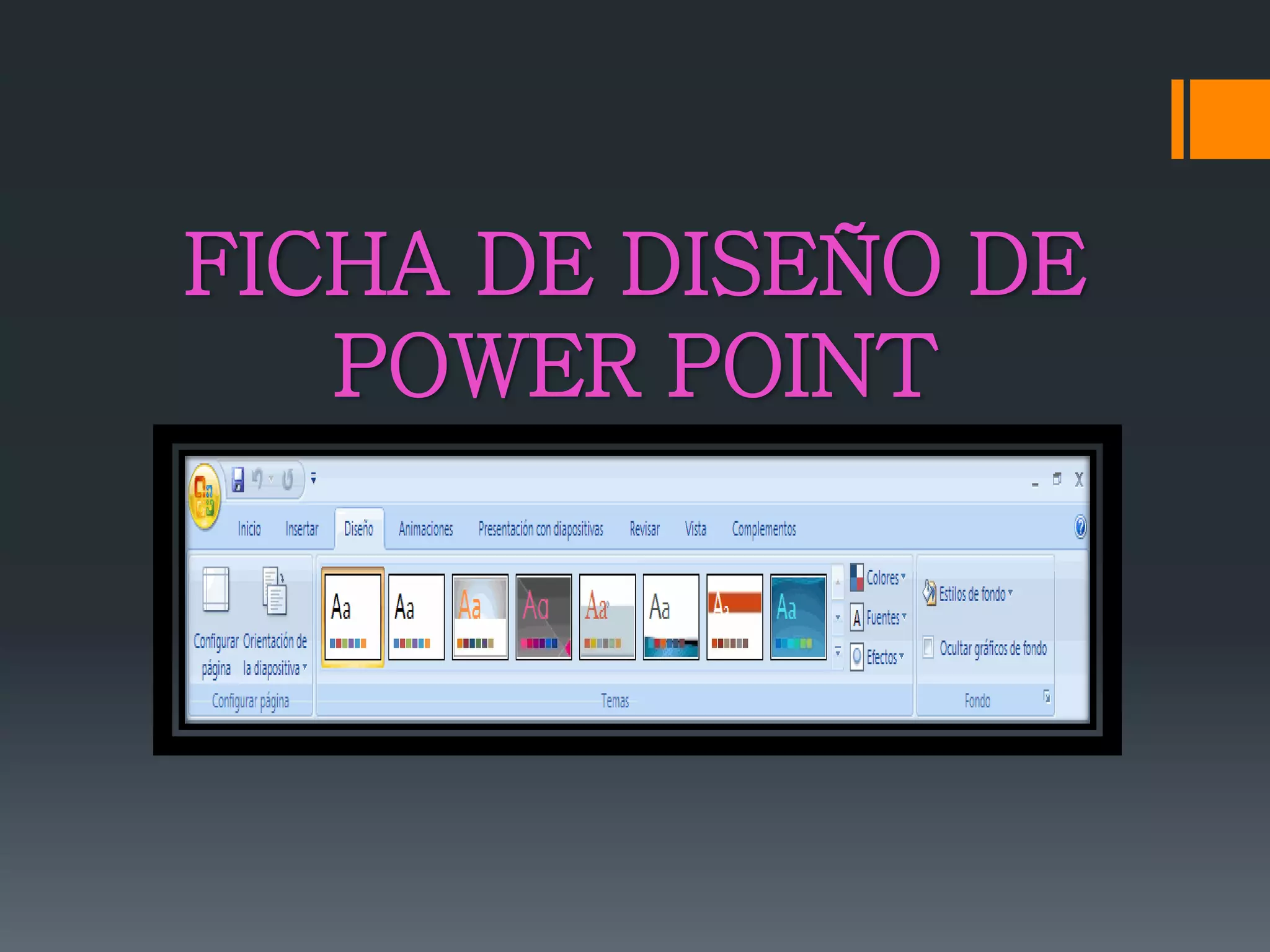 Ficha de diseño de power point | PPTX