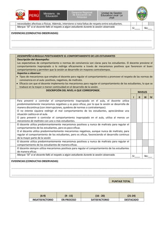 Ficha de evaluación del desempeño docente 2017 ugel la joya | PDF
