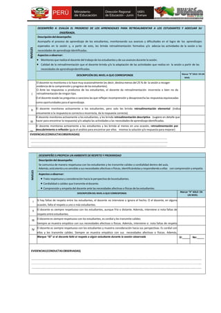 Ficha de evaluacion del desempeño docente 2017 | PDF