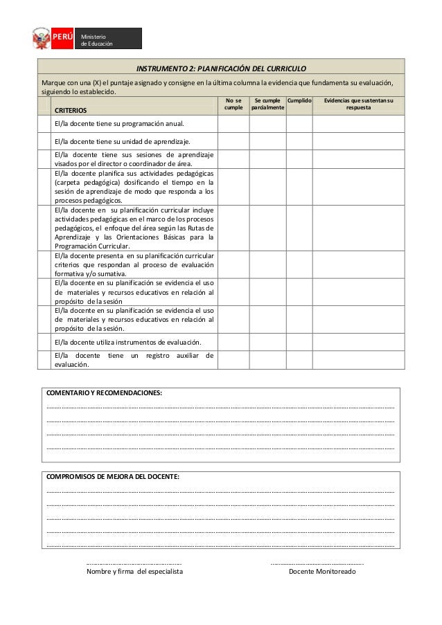 Ficha de evaluacion del desempeño docente 2017 Ficha de evaluacion del desempeño docente 2017