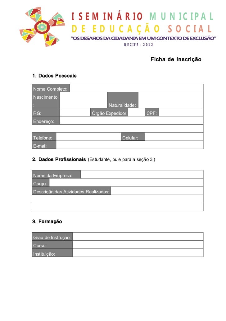 Como Fazer Ficha De Inscrição On Line