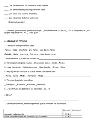 Ficha del alumno