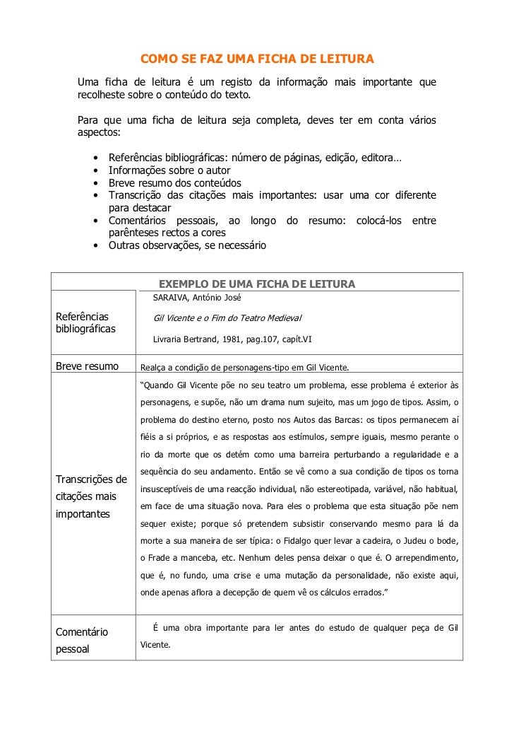 Ficha de leitura de um artigo
