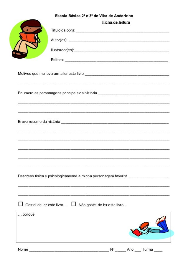 Escola Básica 2º e 3º de Vilar de Andorinho                                              Ficha de leitura                 ...
