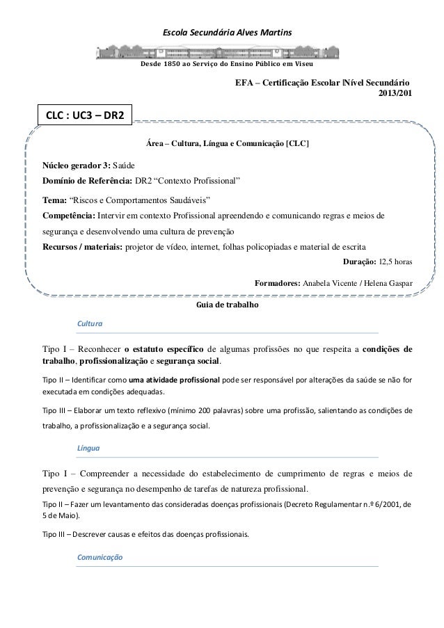 Escola Secundária Alves Martins
Desde 1850 ao Serviço do Ensino Público em Viseu
EFA – Certificação Escolar |Nível Secundá...