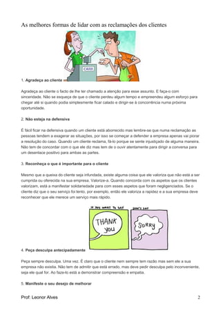 Ficha de trabalho nº39 spv-gestão de reclamações | DOC