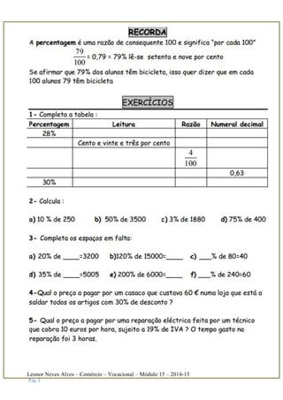 Leonor Neves Alves – Comércio – Vocacional – Módulo 15 – 2014-15
Pág. 2
 