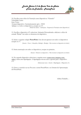 Ficha De Trabalho Power Point