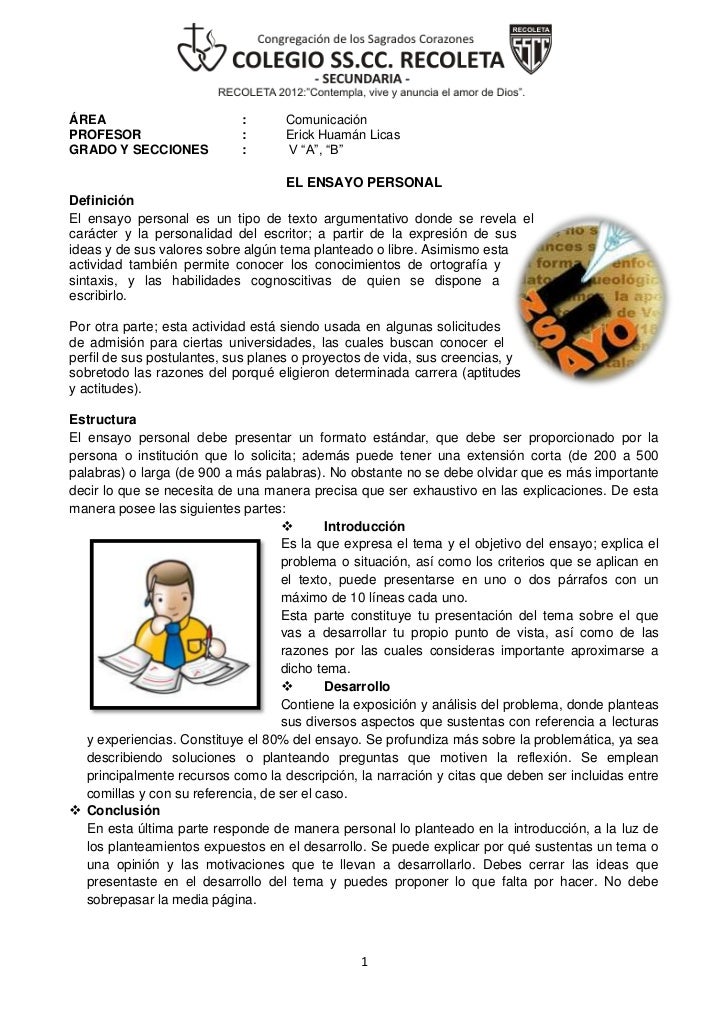 Ficha ensayo personal