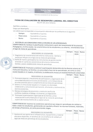 Ficha de evaluación de directivos
