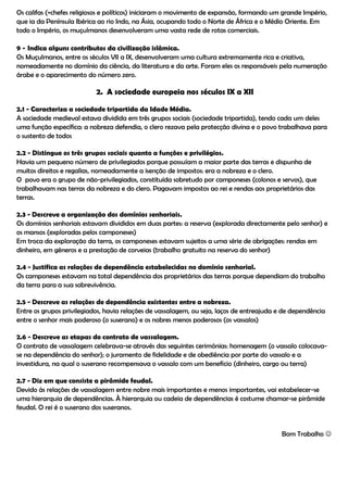 Ficha Formativa de História