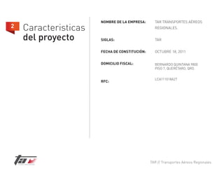 Ficha informativa TAR Transportes Aéreos Regioanles