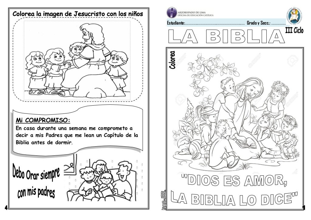 FICHA LA BIBLIA 1° Y 2° GRADO DE PRIMARIA