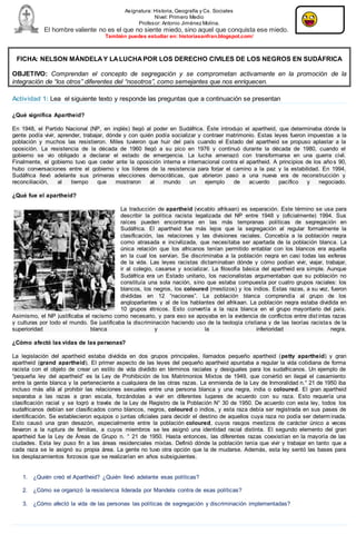 Asignatura: Historia, Geografía y Cs. Sociales
Nivel: Primero Medio
Profesor: Antonio Jiménez Molina.
El hombre valiente n...