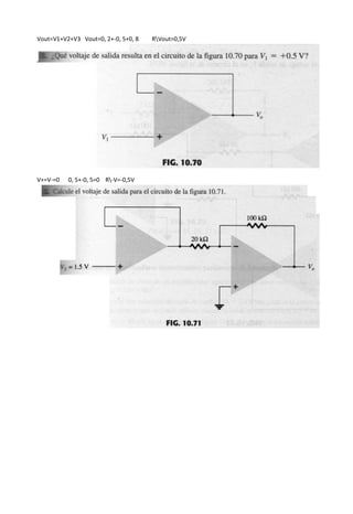 Vout=V1+V2+V3 Vout=0, 2+-0, 5+0, 8 RVout=0,5V
V+=V-=0 0, 5+-0, 5=0 R-V=-0,5V
 