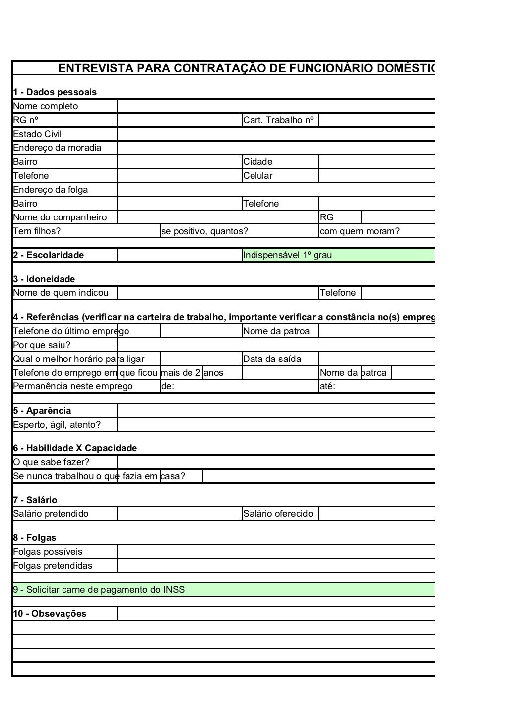 Ficha Para Contrata o