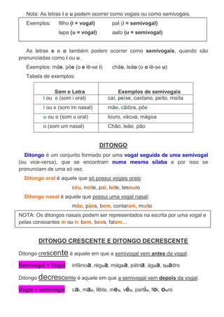 Ficha reforço vogais e semivogais | PDF