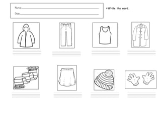 Exercises about clothes