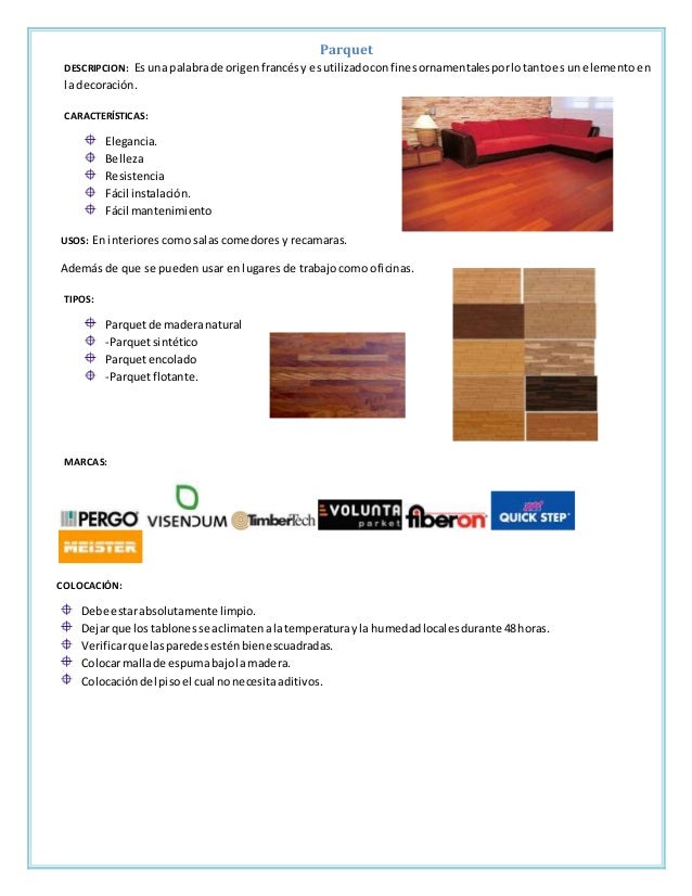 Fichas tecnicas acabados en pisos