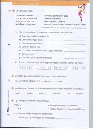 Fichas de-gramatica-3º-ano