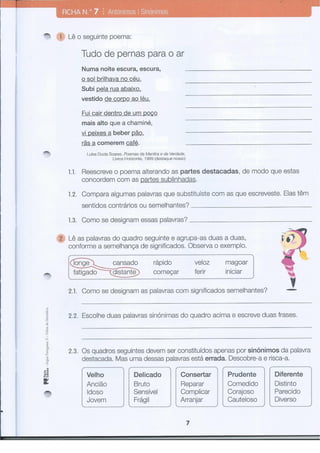 Fichas de-gramatica-3º-ano
