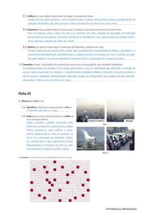 A Professora, Marta Rosas
Ficha 15
 