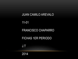 JUAN CAMILO AREVALO
11-01
FRANCISCO CHAPARRO
FICHAS 1ER PERIODO
J.T
2014
 