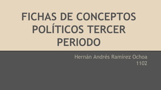 FICHAS DE CONCEPTOS 
POLÍTICOS TERCER 
PERIODO 
Hernán Andrés Ramírez Ochoa 
1102 
 