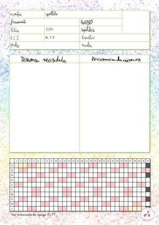 EVPP:
mi rinconcito de apoyo AL PT
1 2 3 4 5 6 7 8 9 10 11 12 13 14 15 16 17 18 19 20 21 22 23 24 25 26 27 28 29 30 31
S
O
N
D
E
F
M
A
M
J
 