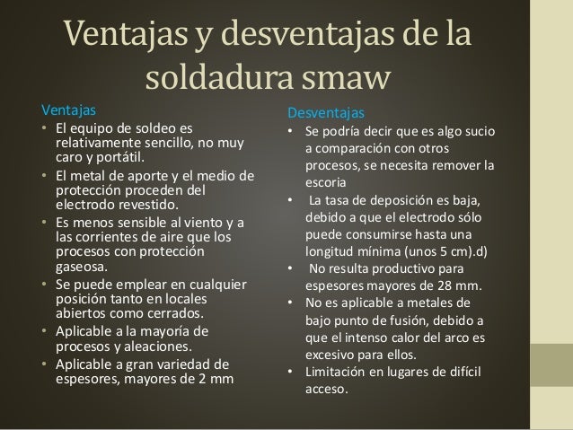 Fichas comparativas de soldadura