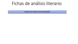 Fichas de análisis literario
Cada una cuenta como producto
 