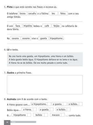 Fichas de avaliacao1º ano lp a grande aventura | PDF