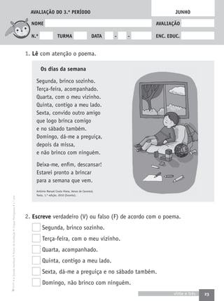 Fichas de avaliacao1º ano lp a grande aventura | PDF
