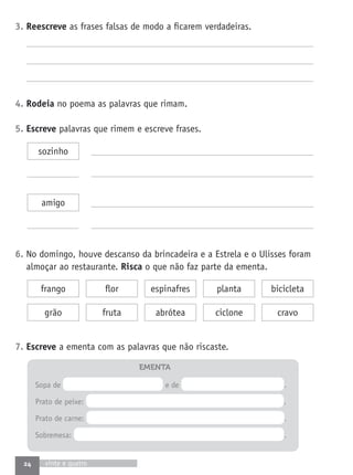 Fichas de avaliacao1º ano lp a grande aventura | PDF