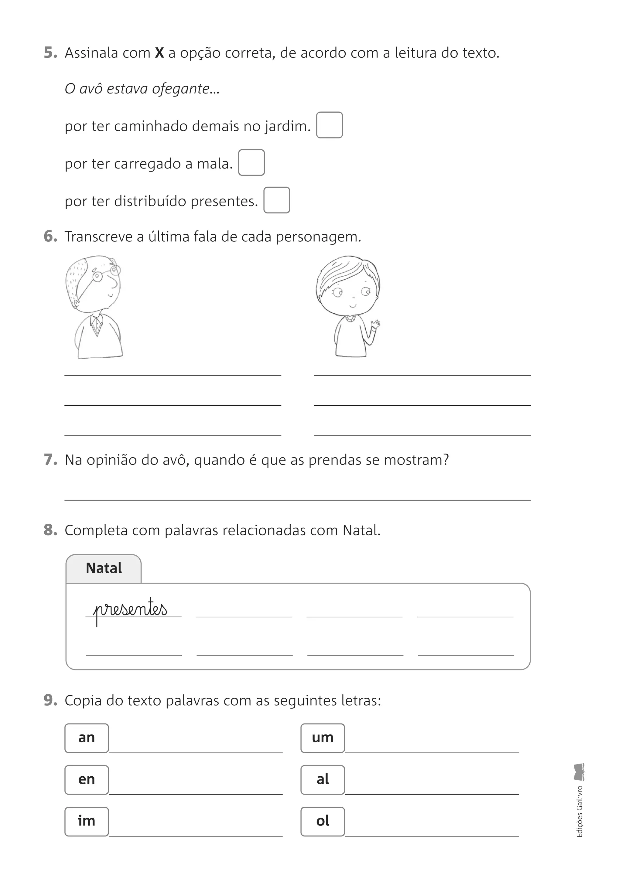 Fichas de avaliação língua portuguesa 2o ano | PDF