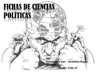 FICHAS DE CIENCIAS
POLÍTICAS

Presentado por : Jeraldine Rojas
Hurtado
Grado : 1102 JT

 