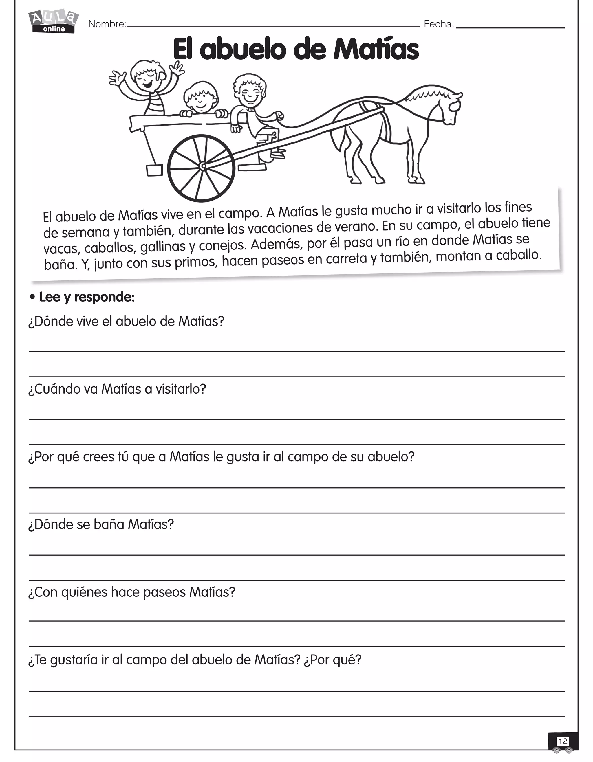 Fichas De Comprensi n Lectora 3 Maestra PDF