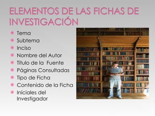 Tema Subtema Inciso Nombre del Autor Título de la  Fuente Páginas Consultadas Tipo de Ficha Contenido de la Ficha Iníciales del Investigador 