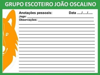 Anotações pessoais: Data ...../...../.....
Jogo: ___________________________________________
Observações: ____________________________________
_________________________________________________
_________________________________________________
_________________________________________________
_________________________________________________
_________________________________________________
_________________________________________________
_________________________________________________
_________________________________________________
_________________________________________________
_________________________________________________
_________________________________________________
_________________________________________________
_________________________________________________
_________________________________________________
_________________________________________________
 