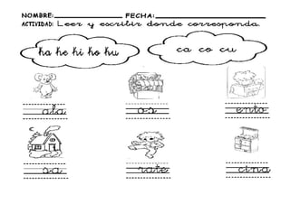 Fichas del sonido "ka"