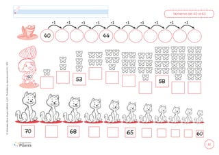 81
©
Grandes
Libros
Grupo
Editorial
S.A.C.
Prohibida
su
reproducción
D.L.
822
Números del 40 al 60
40 44
+1 +1
+1 +1
+1 +1 +1
+1 +1 +1
58
70 68 65 60
53
50
 