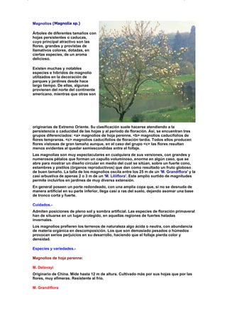 Fichas de árboles y arbustos. | PDF
