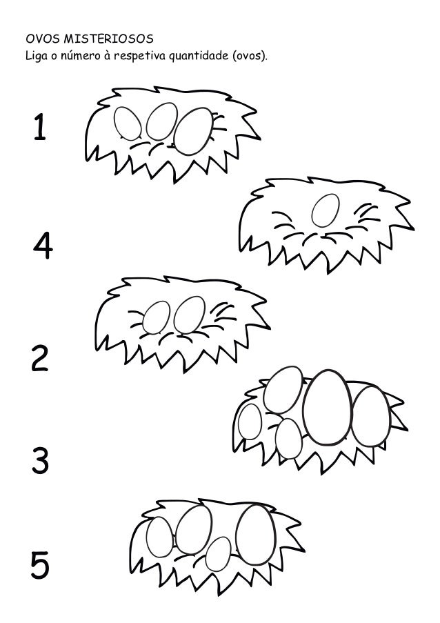 12345OVOS MISTERIOSOSLiga o número à respetiva quantidade (ovos). 