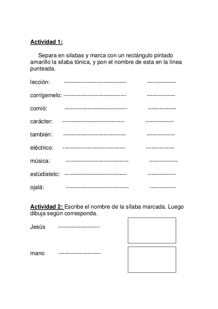 Resultado de imagen para TALLER EVALUATIVO SOBRE LAS SILABAS