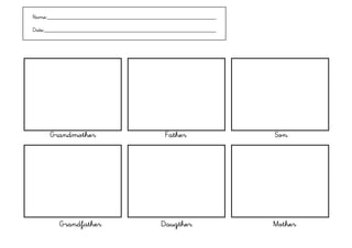 Name:___________________________________________________________

Date:____________________________________________________________




      Grandmother                             Father                Son




         Grandfather                         Daugther               Mother
 